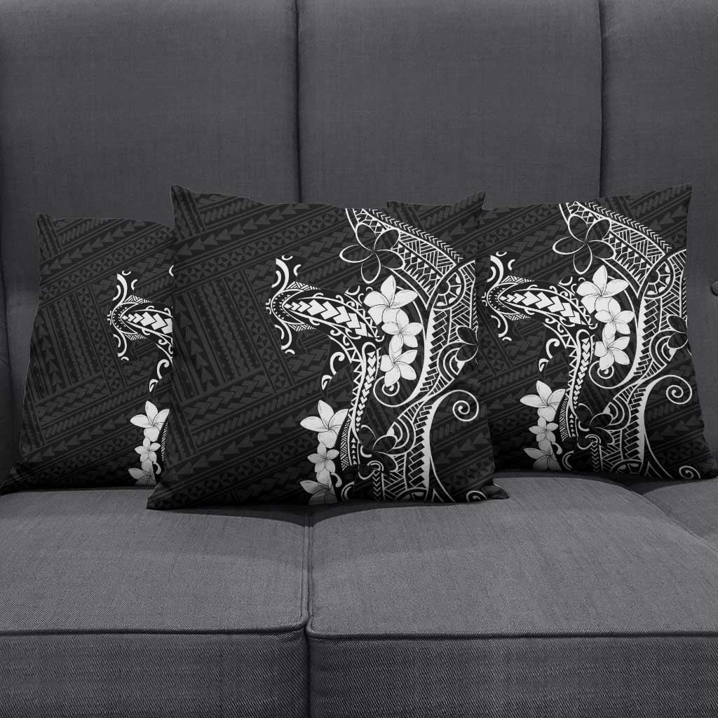 Black Hawaii Pillow Cover Hammerhead Shark Tattoo Curve Polynesian - Polynesian Pride