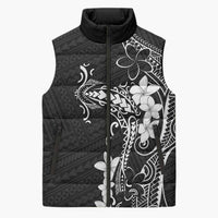 Black Hawaii Sleeveless Puffer Jacket Hammerhead Shark Tattoo Curve Polynesian - Polynesian Pride