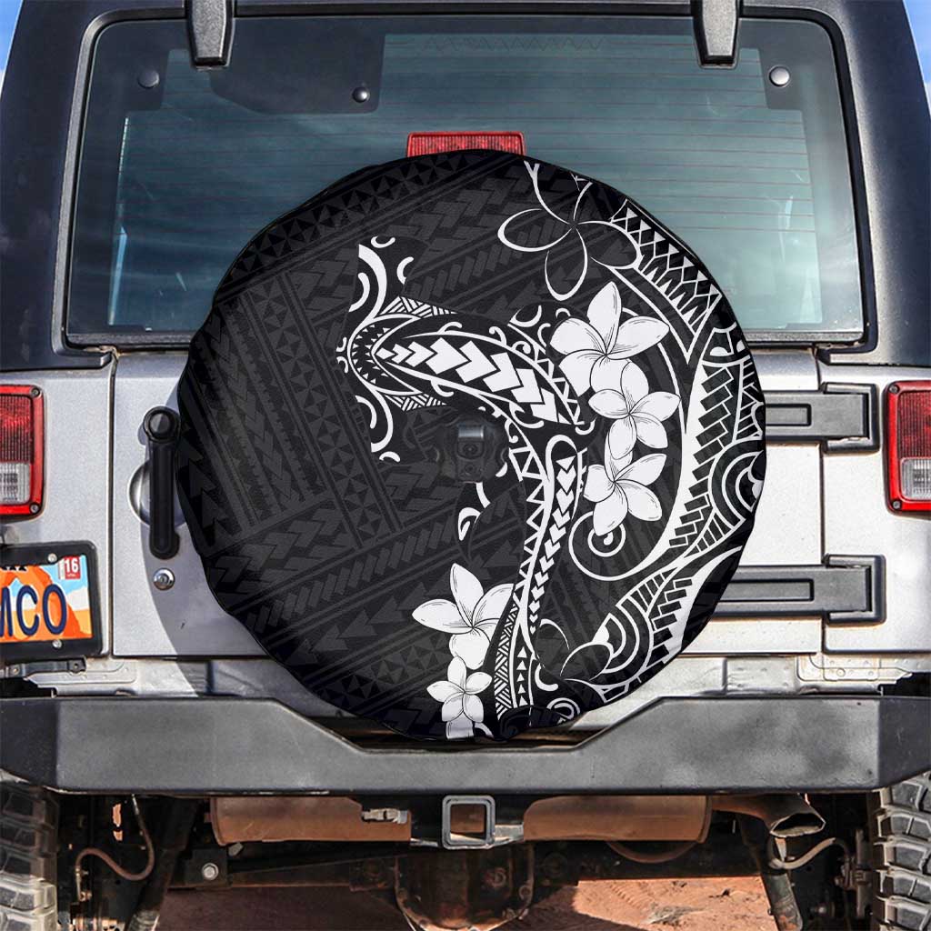Black Hawaii Spare Tire Cover Hammerhead Shark Tattoo Curve Polynesian - Polynesian Pride