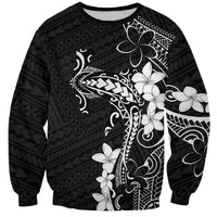 Black Hawaii Sweatshirt Hammerhead Shark Tattoo Curve Polynesian - Polynesian Pride