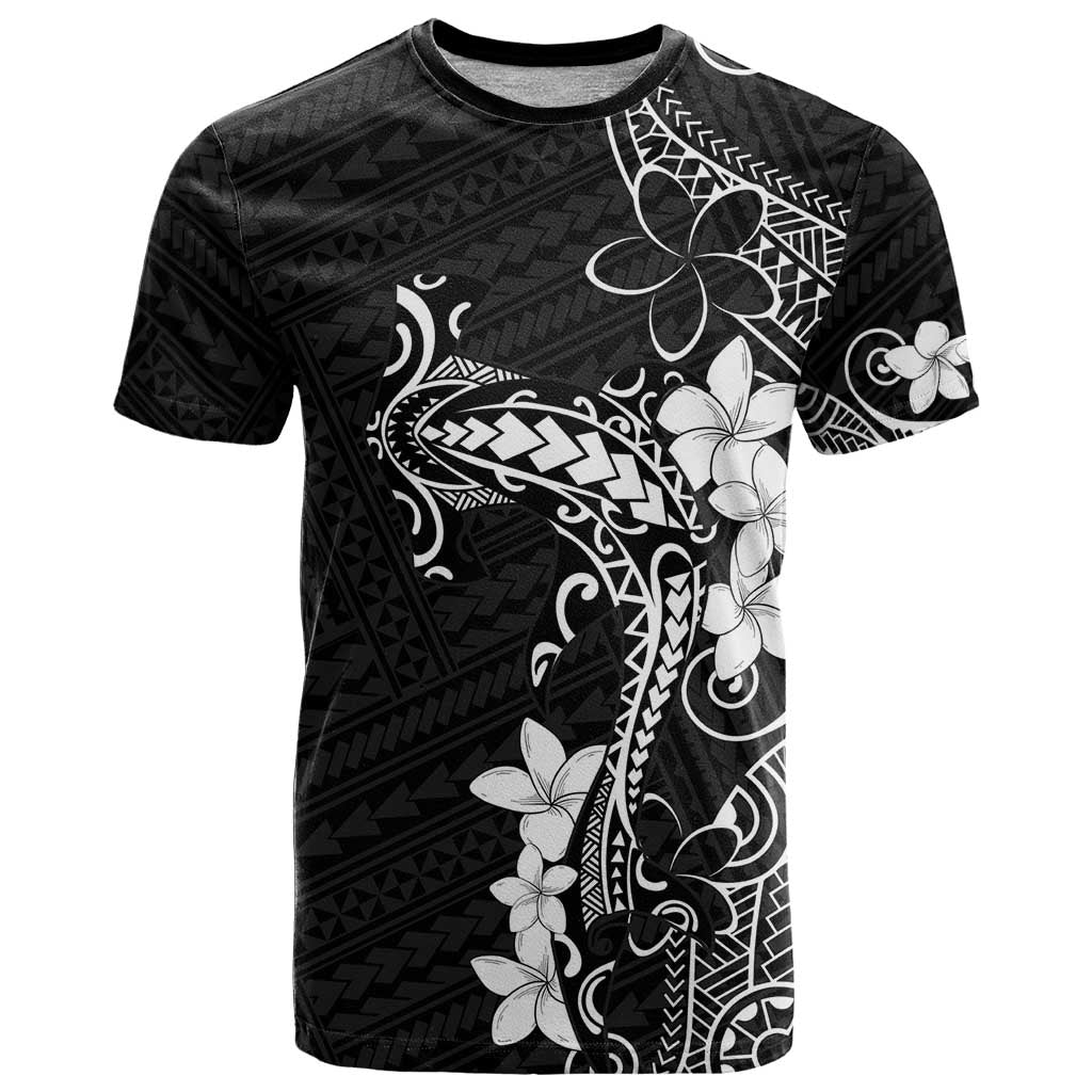 Black Hawaii T Shirt Hammerhead Shark Tattoo Curve Polynesian - Polynesian Pride