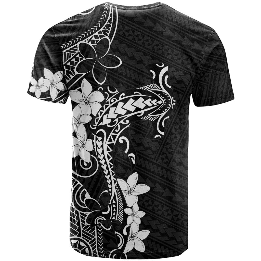 Black Hawaii T Shirt Hammerhead Shark Tattoo Curve Polynesian - Polynesian Pride