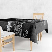 Black Hawaii Tablecloth Hammerhead Shark Tattoo Curve Polynesian - Polynesian Pride