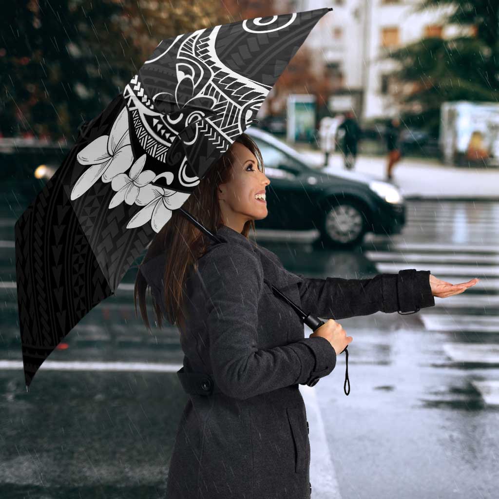 Black Hawaii Umbrella Hammerhead Shark Tattoo Curve Polynesian - Polynesian Pride