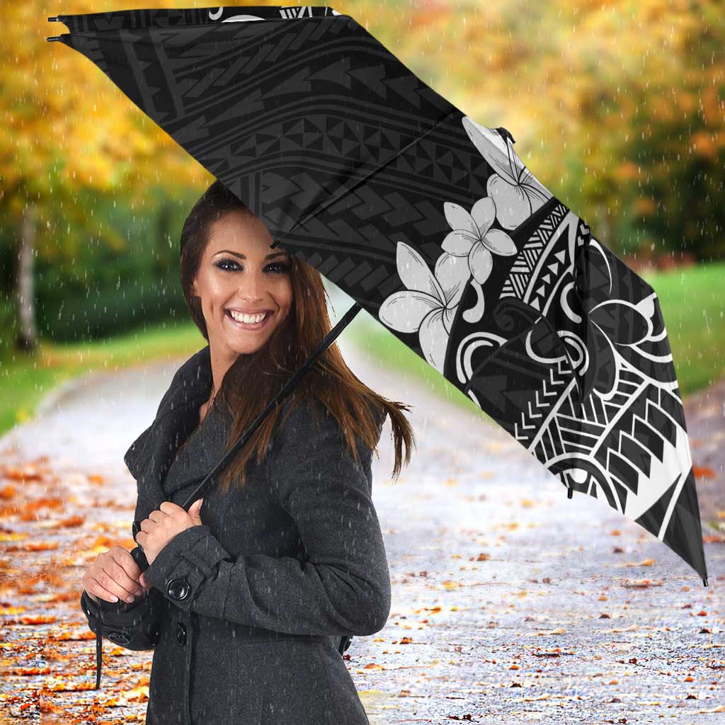 Black Hawaii Umbrella Hammerhead Shark Tattoo Curve Polynesian - Polynesian Pride