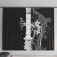 Black Hawaii Window Curtain Hammerhead Shark Tattoo Curve Polynesian - Polynesian Pride