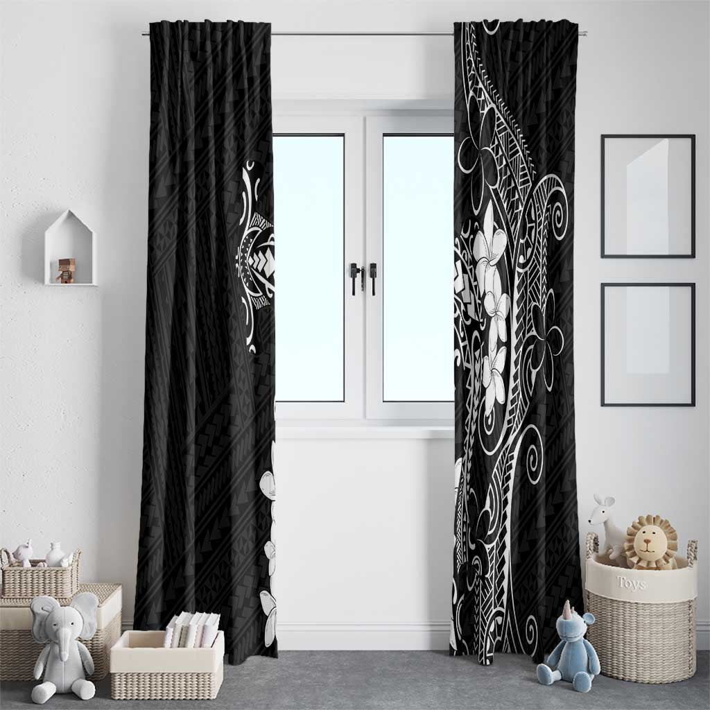 Black Hawaii Window Curtain Hammerhead Shark Tattoo Curve Polynesian - Polynesian Pride