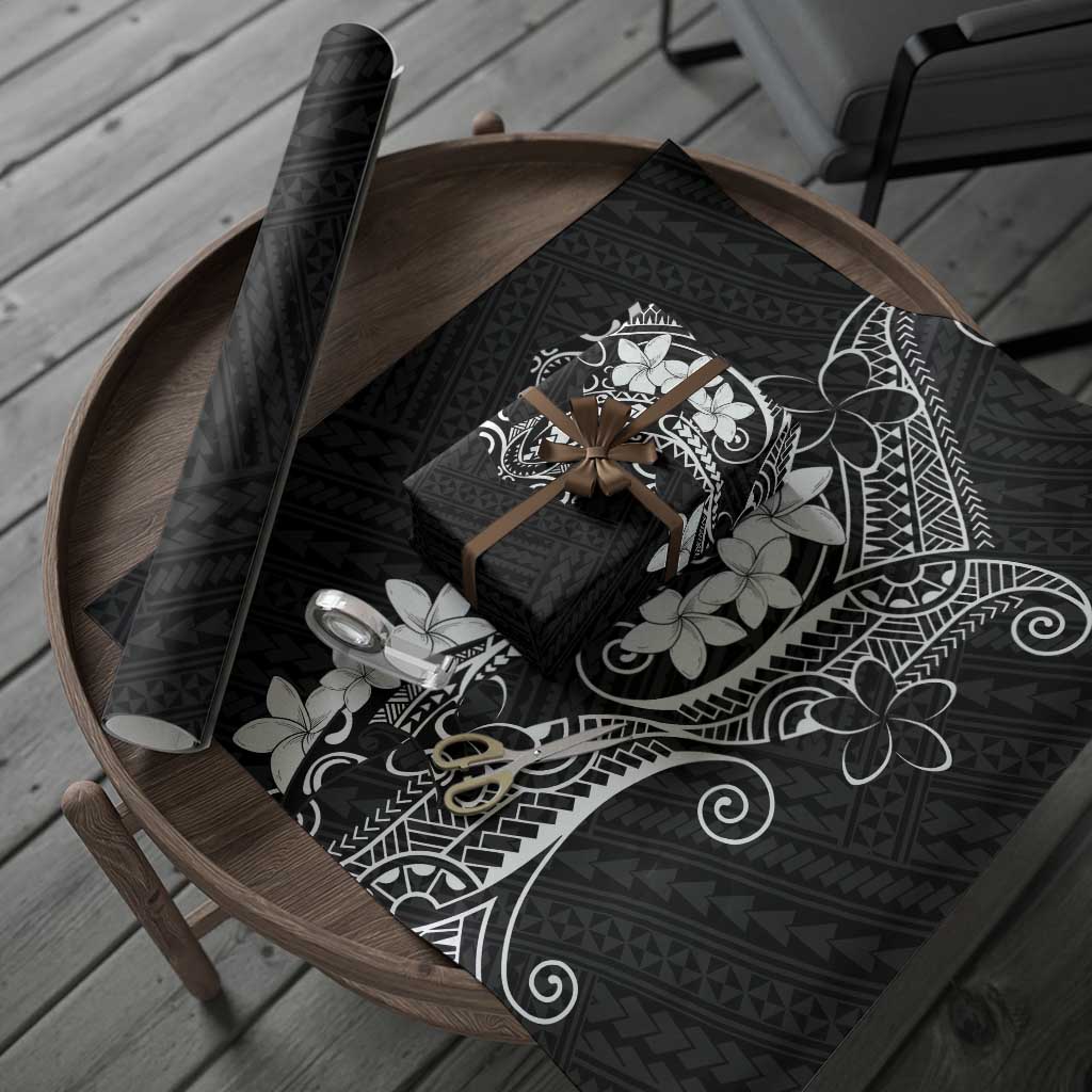 Black Hawaii Wrapping Paper Hammerhead Shark Tattoo Curve Polynesian - Polynesian Pride