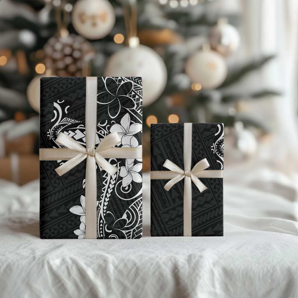 Black Hawaii Wrapping Paper Hammerhead Shark Tattoo Curve Polynesian - Polynesian Pride