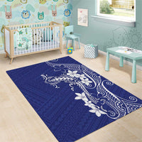 Blue Hawaii Area Rug Hammerhead Shark Tattoo Curve Polynesian - Polynesian Pride