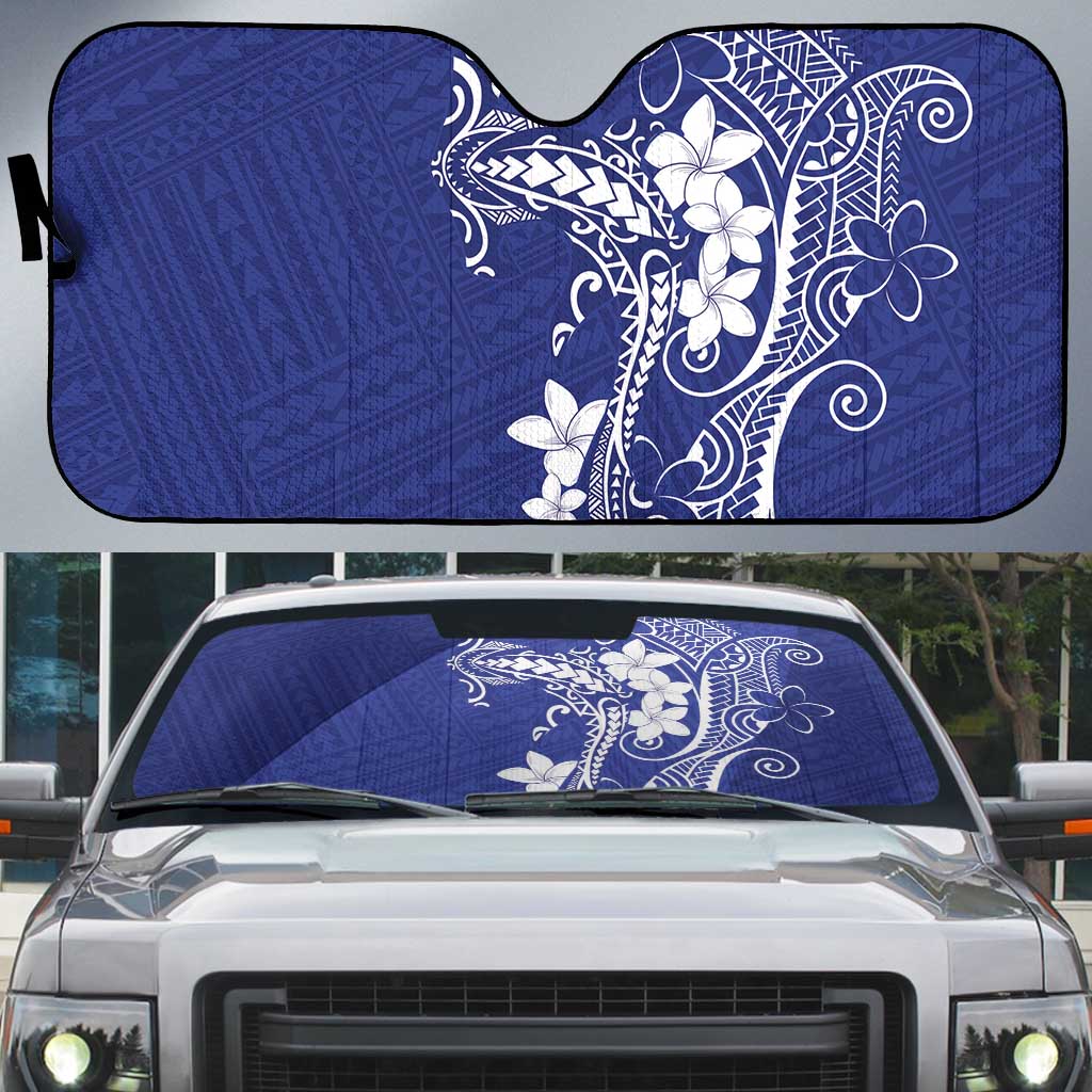 Blue Hawaii Auto Sun Shade Hammerhead Shark Tattoo Curve Polynesian - Polynesian Pride