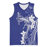 Blue Hawaii Basketball Jersey Hammerhead Shark Tattoo Curve Polynesian - Polynesian Pride