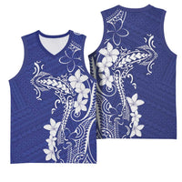 Blue Hawaii Basketball Jersey Hammerhead Shark Tattoo Curve Polynesian - Polynesian Pride