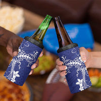 Blue Hawaii 4 in 1 Can Cooler Tumbler Hammerhead Shark Tattoo Curve Polynesian - Polynesian Pride