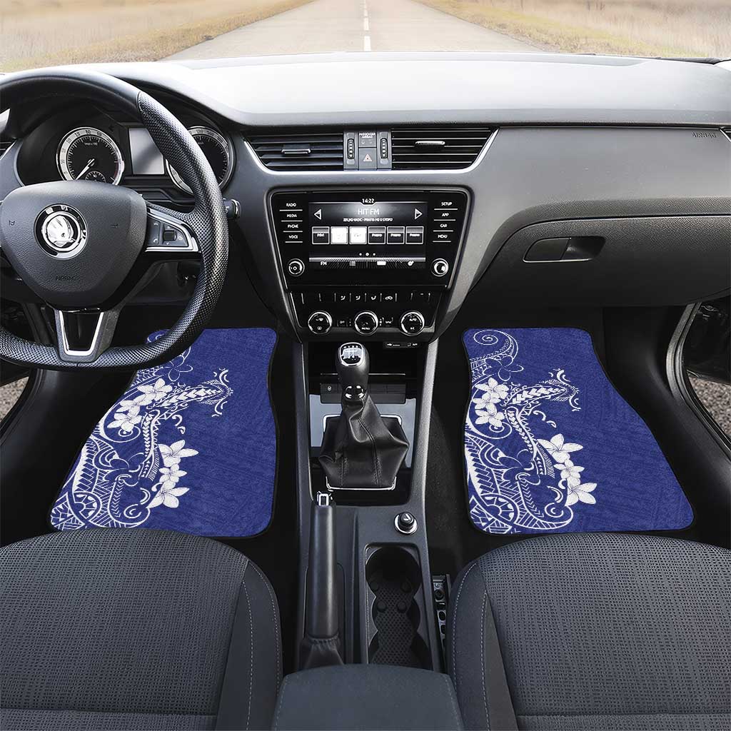 Blue Hawaii Car Mats Hammerhead Shark Tattoo Curve Polynesian - Polynesian Pride