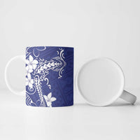 Blue Hawaii Ceramic Mug Hammerhead Shark Tattoo Curve Polynesian - Polynesian Pride