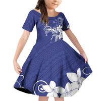Blue Hawaii Family Matching Off Shoulder Short Dress and Hawaiian Shirt Hammerhead Shark Tattoo Curve Polynesian - Polynesian Pride