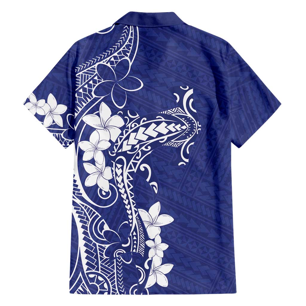 Blue Hawaii Family Matching Summer Maxi Dress and Hawaiian Shirt Hammerhead Shark Tattoo Curve Polynesian - Polynesian Pride