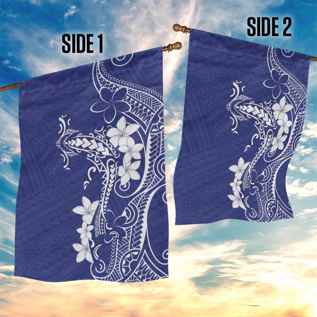 Blue Hawaii Garden Flag Hammerhead Shark Tattoo Curve Polynesian - Polynesian Pride