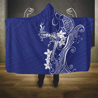 Blue Hawaii Hooded Blanket Hammerhead Shark Tattoo Curve Polynesian - Polynesian Pride