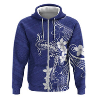 Blue Hawaii Hoodie Hammerhead Shark Tattoo Curve Polynesian - Polynesian Pride