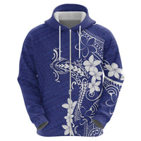 Blue Hawaii Hoodie Hammerhead Shark Tattoo Curve Polynesian - Polynesian Pride