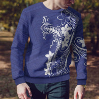 Blue Hawaii Ugly Christmas Sweater Hammerhead Shark Tattoo Curve Polynesian - Polynesian Pride