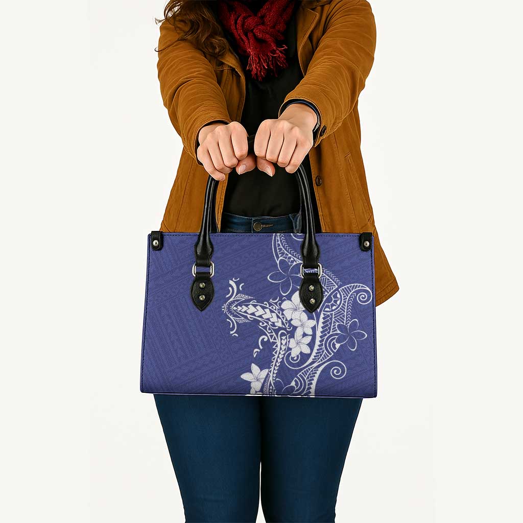 Blue Hawaii Leather Bag Hammerhead Shark Tattoo Curve Polynesian - Polynesian Pride