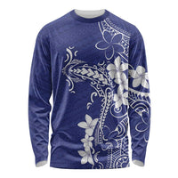 Blue Hawaii Long Sleeve Shirt Hammerhead Shark Tattoo Curve Polynesian - Polynesian Pride