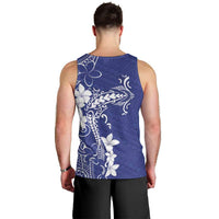Blue Hawaii Men Tank Top Hammerhead Shark Tattoo Curve Polynesian - Polynesian Pride