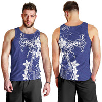Blue Hawaii Men Tank Top Hammerhead Shark Tattoo Curve Polynesian - Polynesian Pride