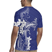 Blue Hawaii Rugby Jersey Hammerhead Shark Tattoo Curve Polynesian - Polynesian Pride