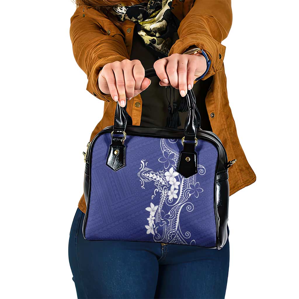 Blue Hawaii Shoulder Handbag Hammerhead Shark Tattoo Curve Polynesian - Polynesian Pride