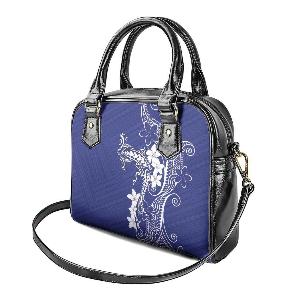 Blue Hawaii Shoulder Handbag Hammerhead Shark Tattoo Curve Polynesian - Polynesian Pride