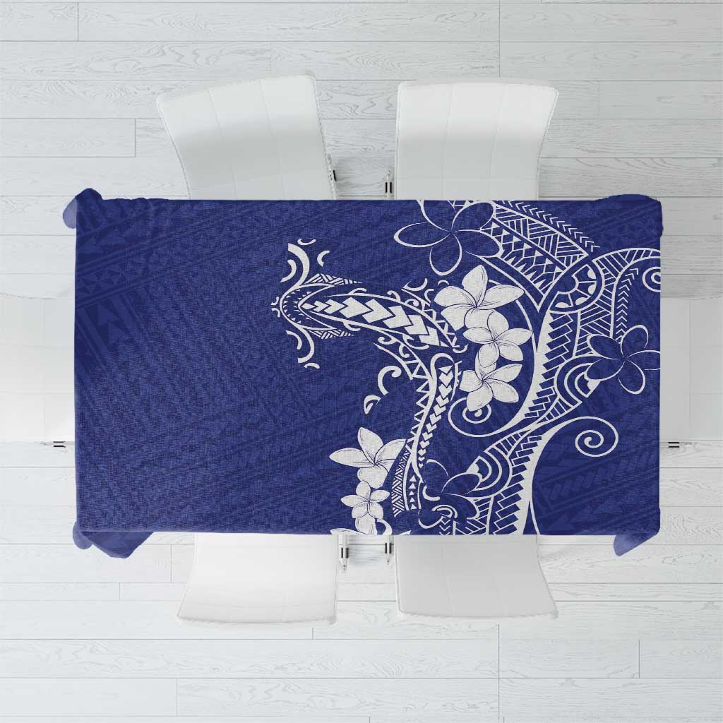 Blue Hawaii Tablecloth Hammerhead Shark Tattoo Curve Polynesian - Polynesian Pride