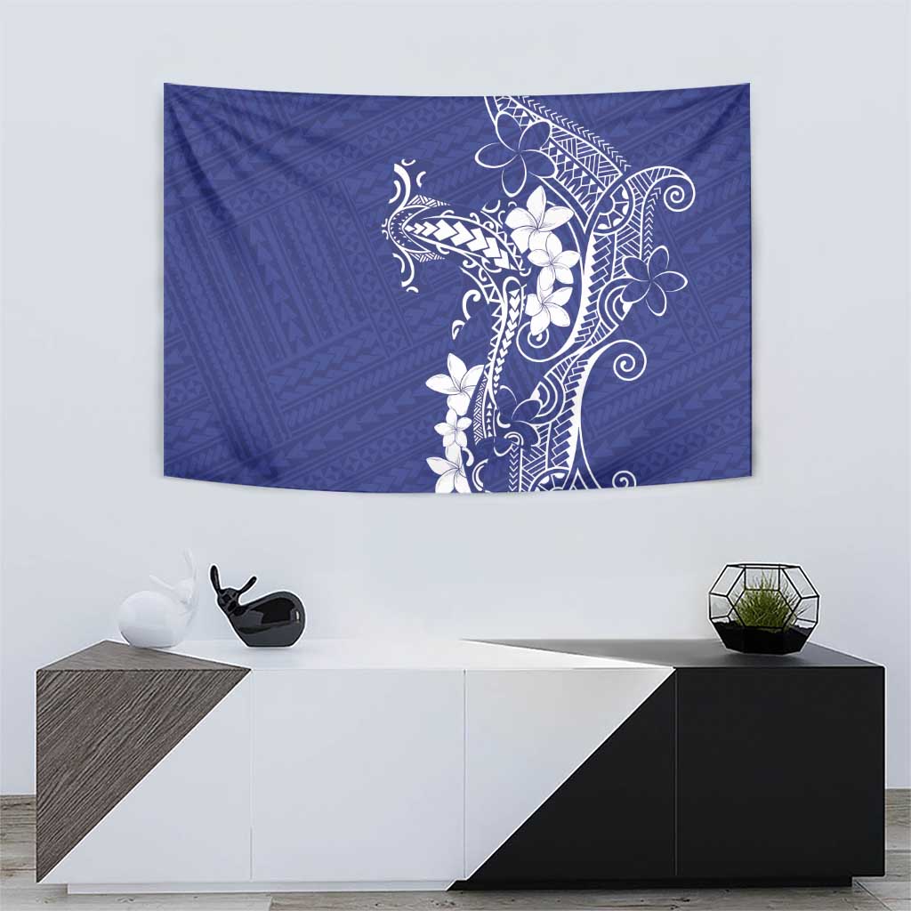 Blue Hawaii Tapestry Hammerhead Shark Tattoo Curve Polynesian - Polynesian Pride