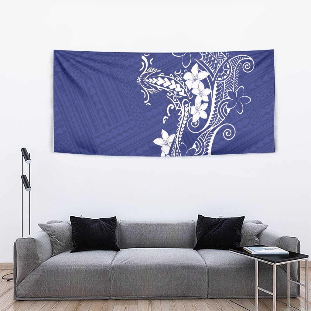 Blue Hawaii Tapestry Hammerhead Shark Tattoo Curve Polynesian - Polynesian Pride