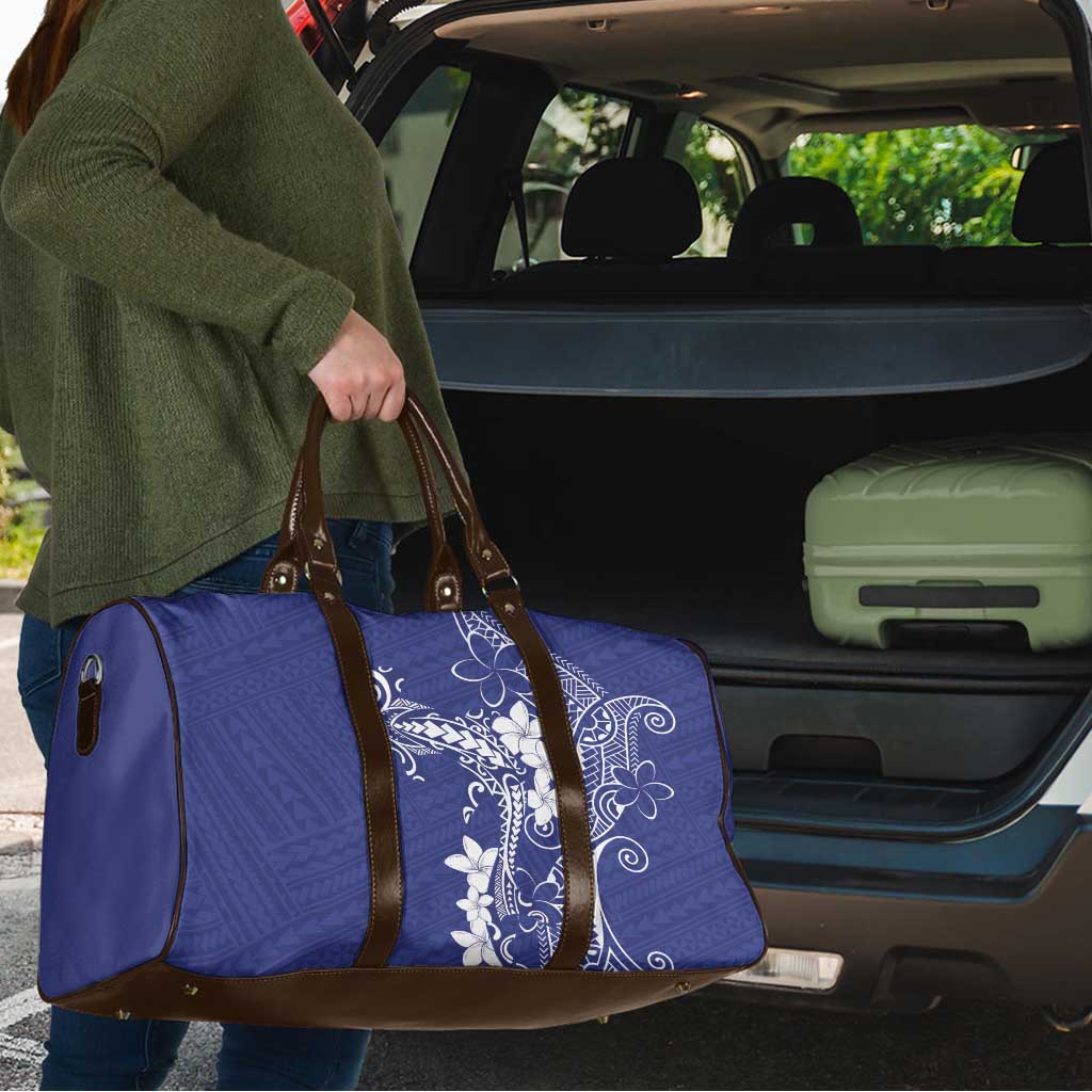 Blue Hawaii Travel Bag Hammerhead Shark Tattoo Curve Polynesian - Polynesian Pride