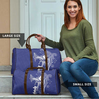 Blue Hawaii Travel Bag Hammerhead Shark Tattoo Curve Polynesian - Polynesian Pride