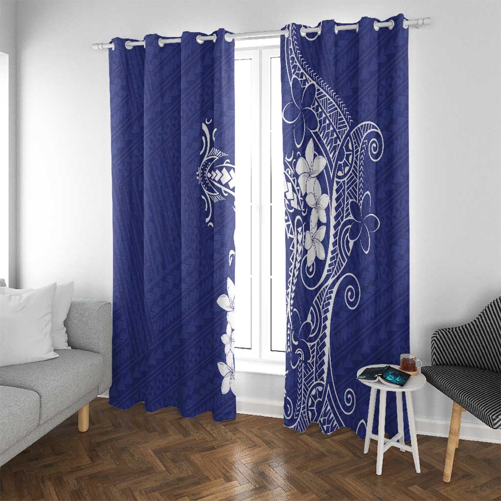 Blue Hawaii Window Curtain Hammerhead Shark Tattoo Curve Polynesian - Polynesian Pride