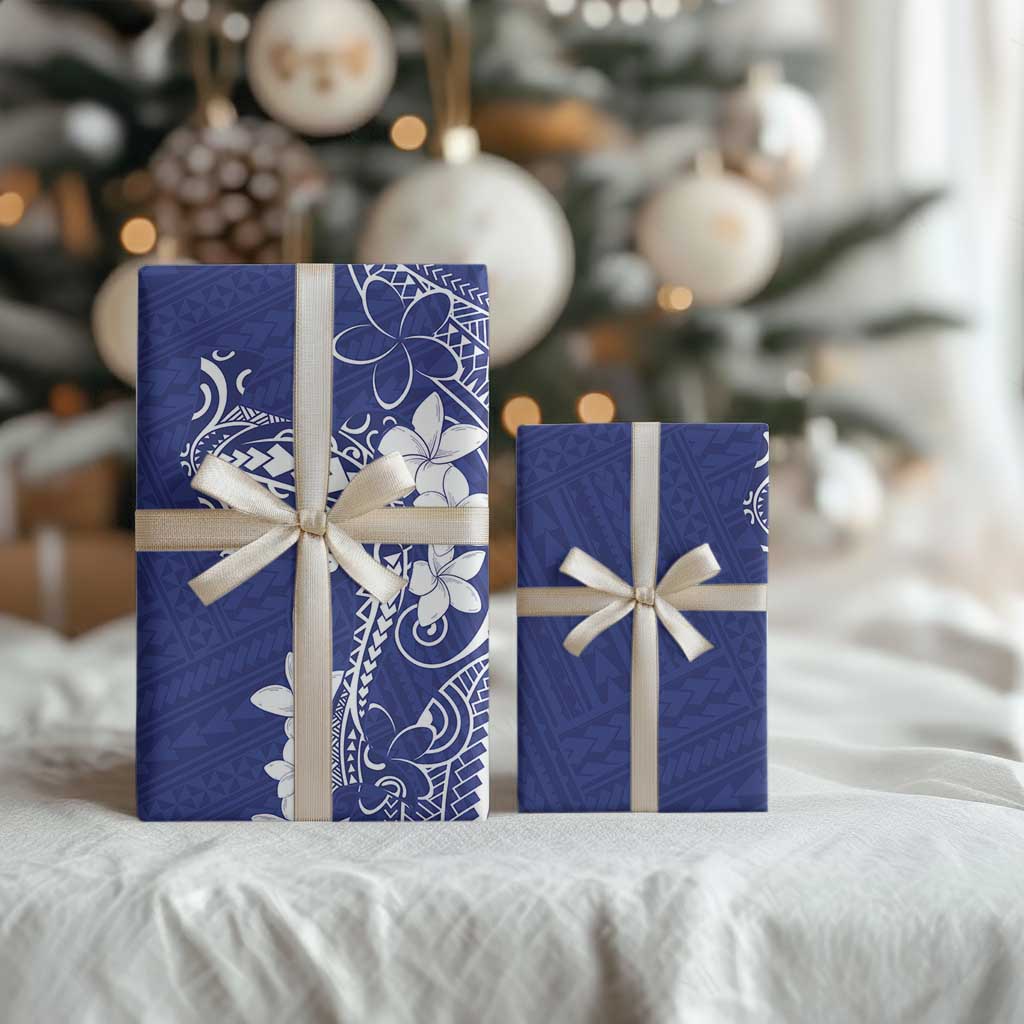 Blue Hawaii Wrapping Paper Hammerhead Shark Tattoo Curve Polynesian - Polynesian Pride