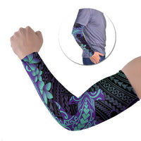 Purple Paradise Hawaii Arm Sleeves Hammerhead Shark Tattoo Curve Polynesian - Polynesian Pride