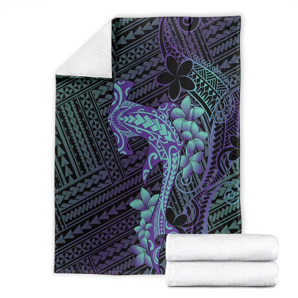 Purple Paradise Hawaii Blanket Hammerhead Shark Tattoo Curve Polynesian - Polynesian Pride