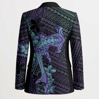 Purple Paradise Hawaii Blazer Hammerhead Shark Tattoo Curve Polynesian - Polynesian Pride