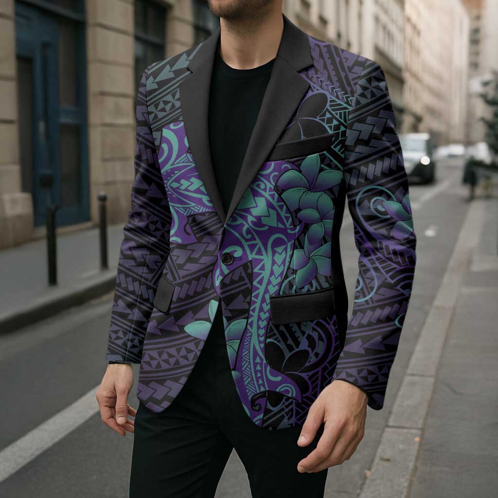 Purple Paradise Hawaii Blazer Hammerhead Shark Tattoo Curve Polynesian - Polynesian Pride