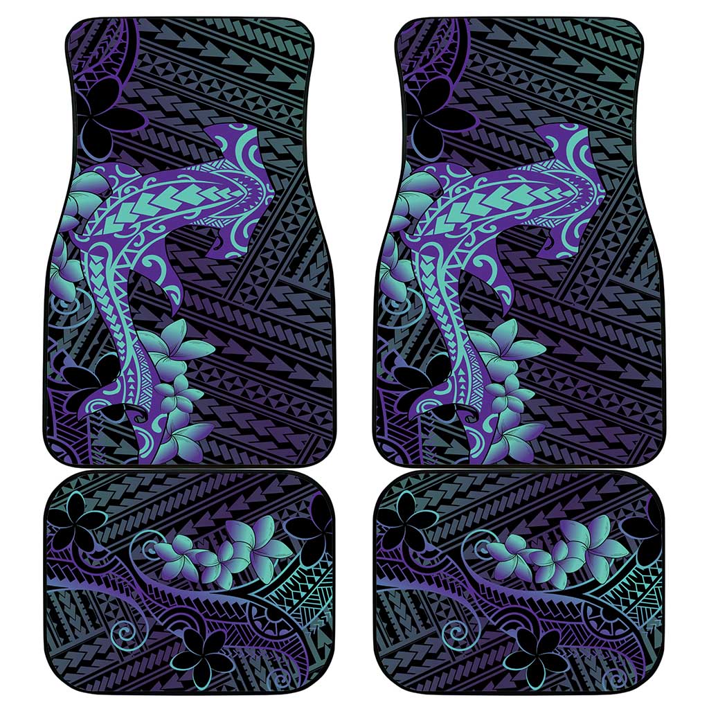 Purple Paradise Hawaii Car Mats Hammerhead Shark Tattoo Curve Polynesian - Polynesian Pride