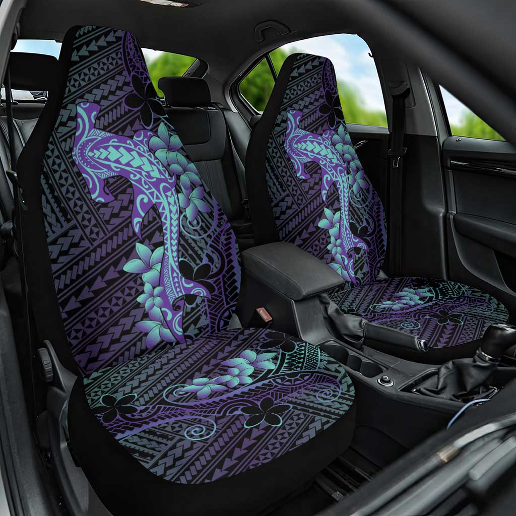 Purple Paradise Hawaii Car Seat Cover Hammerhead Shark Tattoo Curve Polynesian - Polynesian Pride
