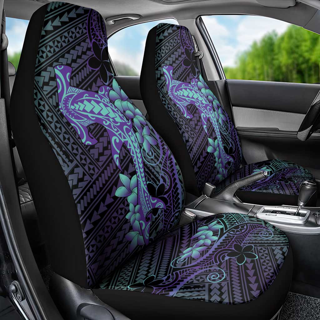 Purple Paradise Hawaii Car Seat Cover Hammerhead Shark Tattoo Curve Polynesian - Polynesian Pride
