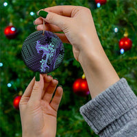 Purple Paradise Hawaii Ceramic Ornament Hammerhead Shark Tattoo Curve Polynesian - Polynesian Pride