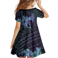 Purple Paradise Hawaii Family Matching Tank Maxi Dress and Hawaiian Shirt Hammerhead Shark Tattoo Curve Polynesian - Polynesian Pride